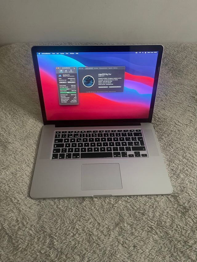 MacBook Pro 15 Retina 2014 A1398 Plata