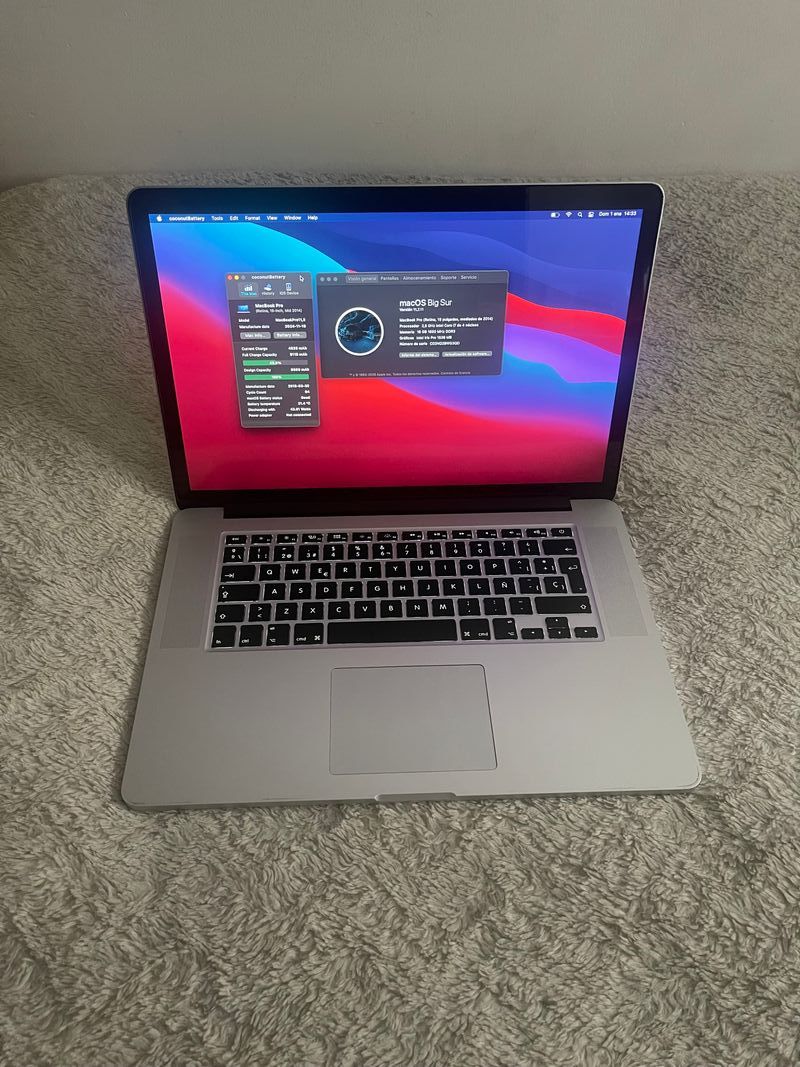 MacBook Pro 15 Retina 2014 A1398 Plata