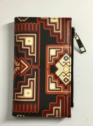 Cartera vintage motivos étnicos-geométricos