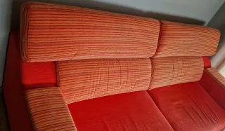 Sofá Cama Chaiselongue Rojo 3 Plazas