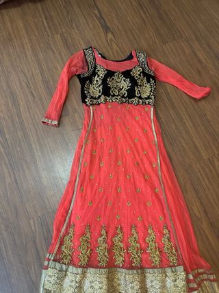 Anarkali vestido naranja india  Bollywood