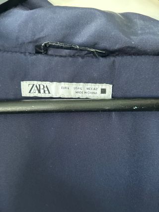 Plumífero Zara Negro/Azul Brillo Talla M