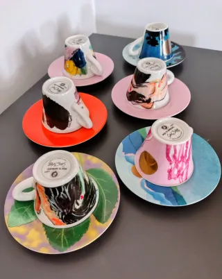 *Rarità* 6 Tazzine Art Collection "Poi ti spiego"