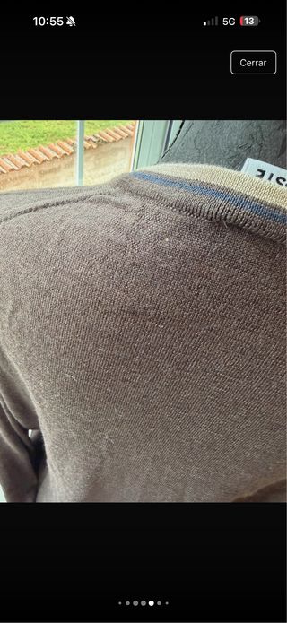 Jersey Lacoste Cuello Pico Marrón