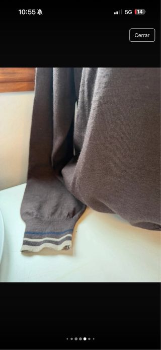 Jersey Lacoste Cuello Pico Marrón