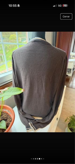 Jersey Lacoste Cuello Pico Marrón