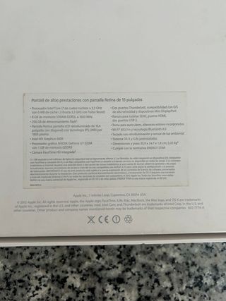 MacBook Pro Retina 15,4" (2012) – Caja Original