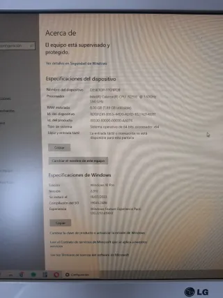 Ordenador LG Todo en Uno 22V24 Blanco W10 8RAM SSD