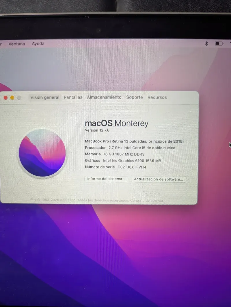 MacBook Pro 2015 16gb 250 SSD afbeelding 2
