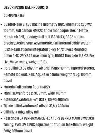 Bicicleta Berria Mako Talla S