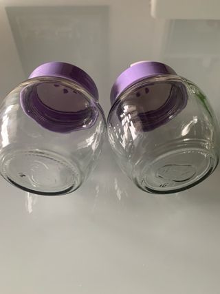 2 Contenitori Spezie Vetro Viola