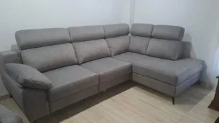Sofá modular gris tela