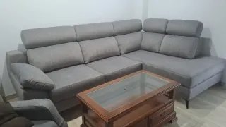 Sofá modular gris tela