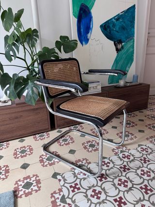 Silla Cesca Metal y Rattan