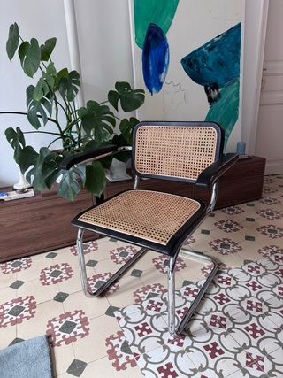 Silla Cesca Metal y Rattan