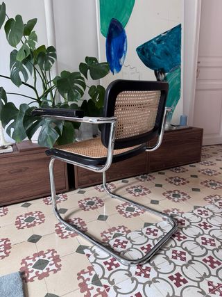 Silla Cesca Metal y Rattan