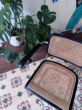 Silla Cesca Metal y Rattan