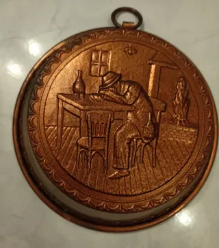 Set 3 piatti vintage in rame anni ’70