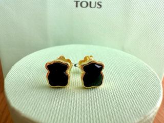 Pendientes Tous Nuevos Oso Ónix Baño Oro