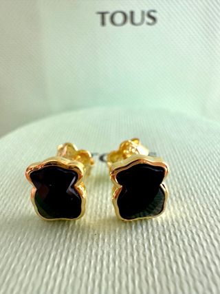 Pendientes Tous Nuevos Oso Ónix Baño Oro