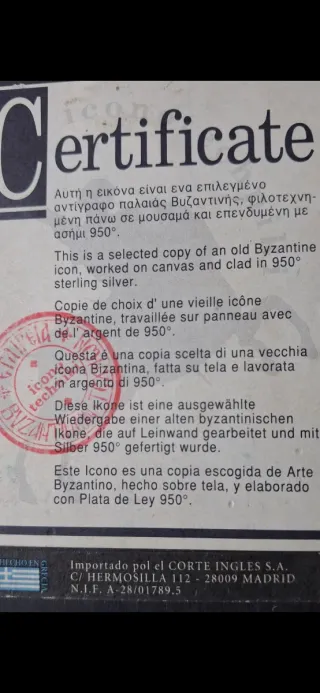 Lote de iconos religiosos de plata