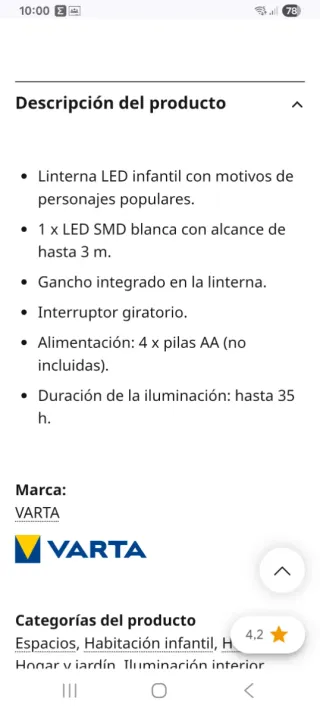 Linterna LED Infantil Varta Minions