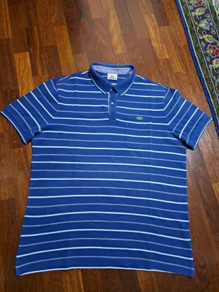 Polo Lacoste Blu/Bianco Tg. XXL