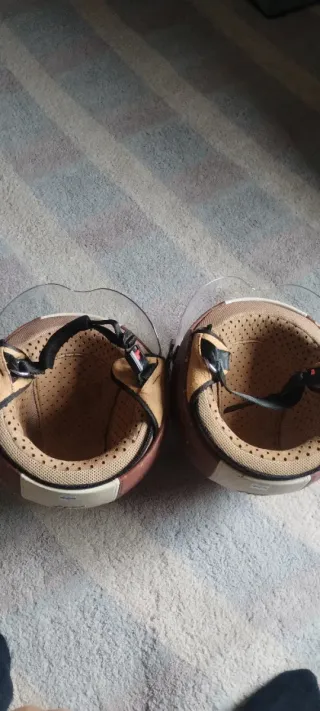 Casco Vintage Scooter o patinete Marrón y Beige mt