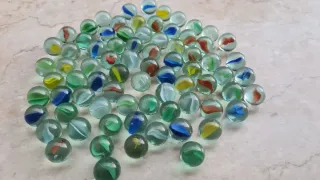 250 Biglie di vetro 1.6cm vintage anni 70 80 90