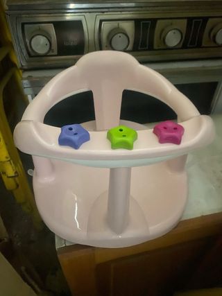 Asiento de ducha rosa para bebé