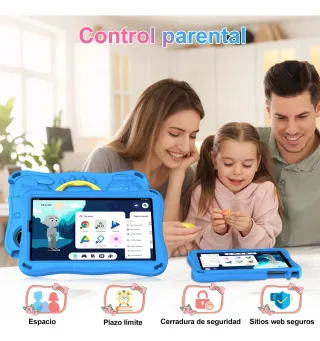 Tablet Infantil Azul Nuevo Android 15