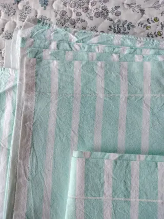 Sábanas algodón 0,90m (verde y blanco)