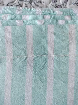 Sábanas algodón 0,90m (verde y blanco)