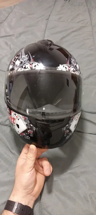 Casco Moto Laser Negro Talla XS