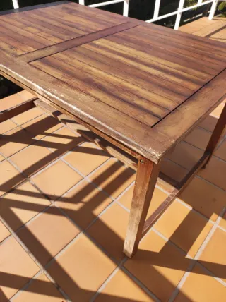 Mesa de madera para terraza o jardín madera