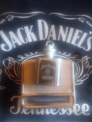Petaca Jack Daniel's metalic con caja cigarrillos
