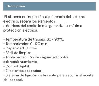 Freidora Edenox 8L Inducción Digital Hostelería
