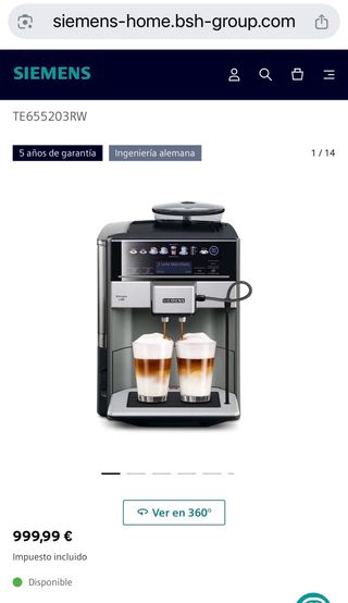 Cafetera Siemens EQ.6 Plus S500
