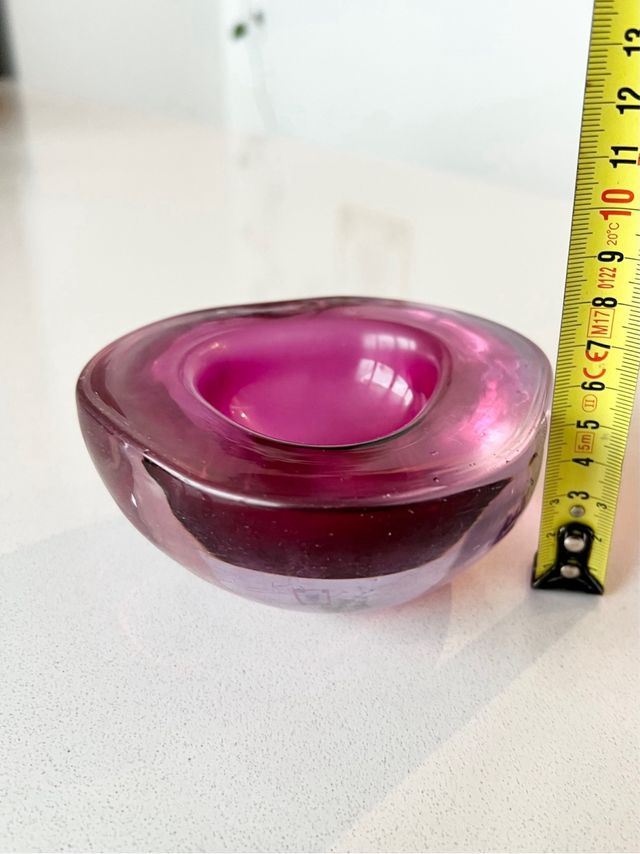 Cenicero Cristal Murano Rosa Vintage