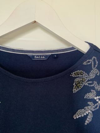 Salsa Jersey Azul con Lentejuelas Talla S