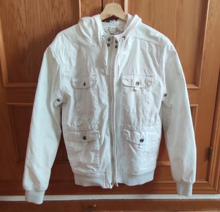 Cazadora H&M Blanca Talla L Hombre