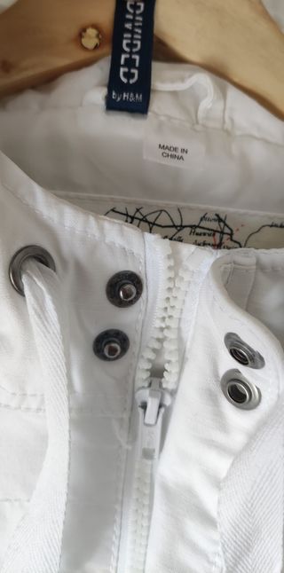 Cazadora H&M Blanca Talla L Hombre