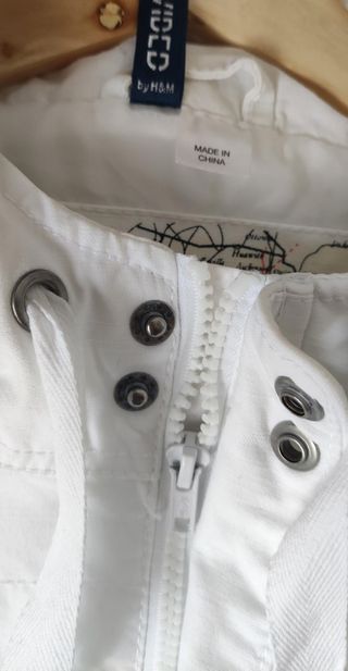 Cazadora H&M Blanca Talla L Hombre