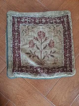 3  fundas de Cojines de cretona con diseño flores