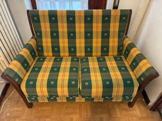 Divanetto 2 posti vintage a quadri
