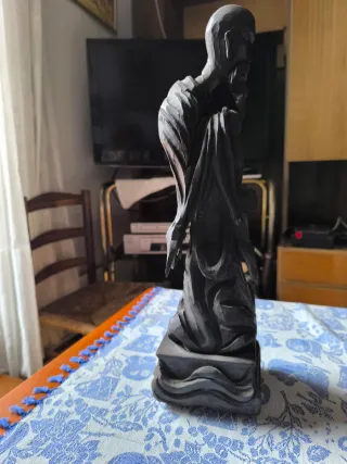 Talla de madera monje chino