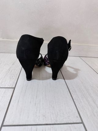 Scarpe da ballo Newstyle tacco nero e argento