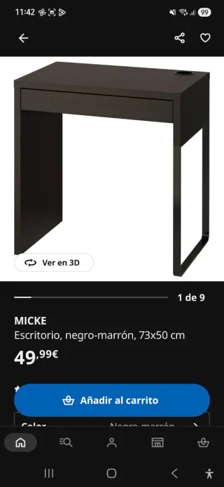 Escritorio  Negro con Cajón