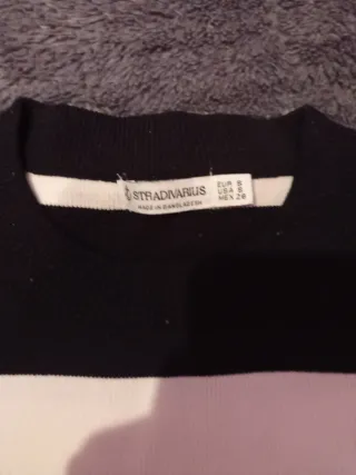 Top rayas blanco y negro manga larga