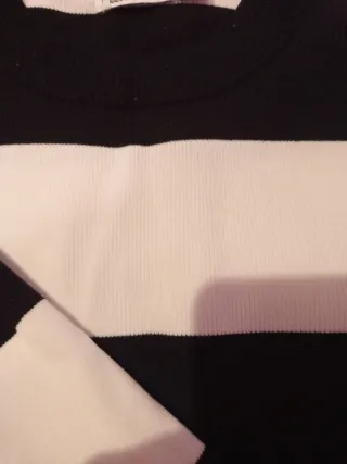 Top rayas blanco y negro manga larga